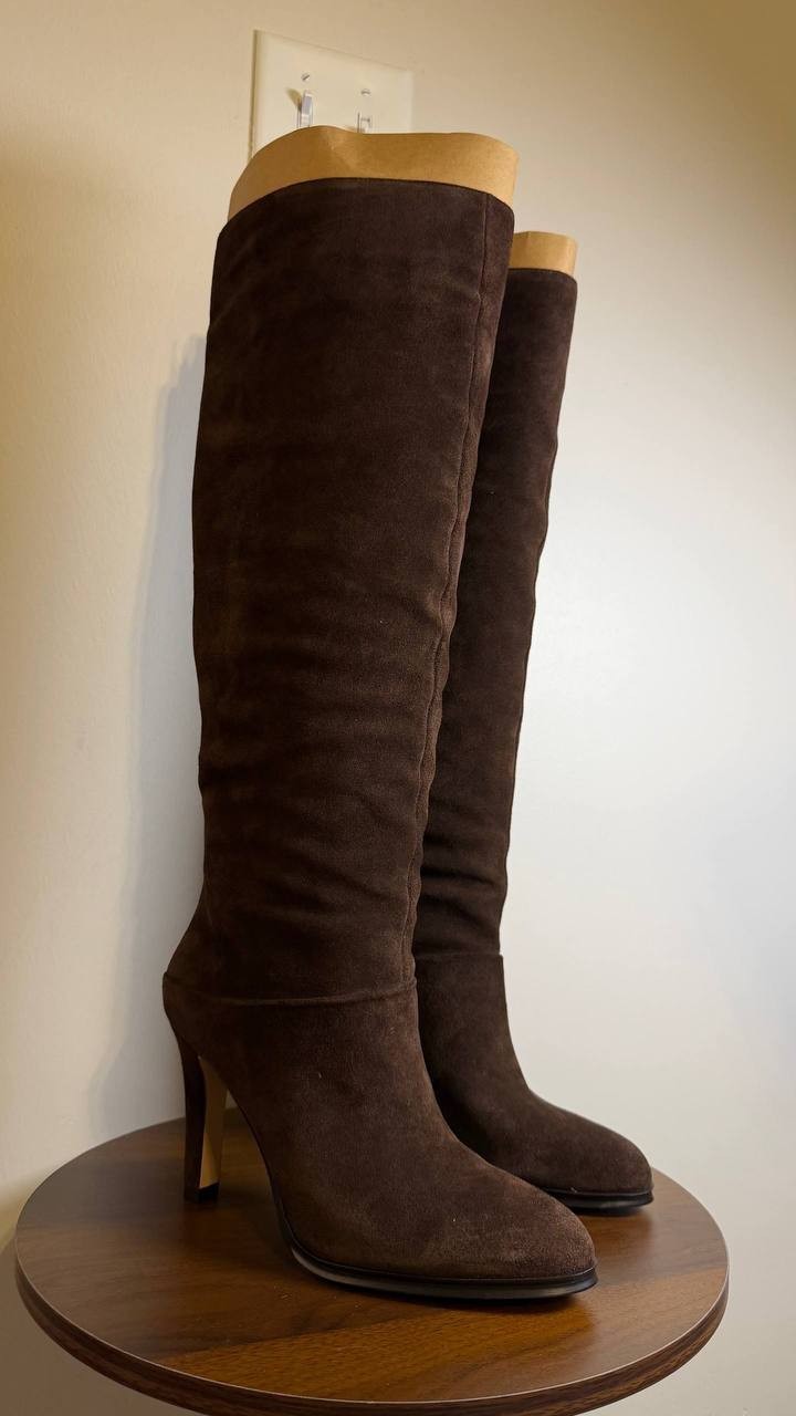 Vince Camuto Sorina Boots 7.5M Brownie Suede Knee‑High Slouchy NIB msrp$259