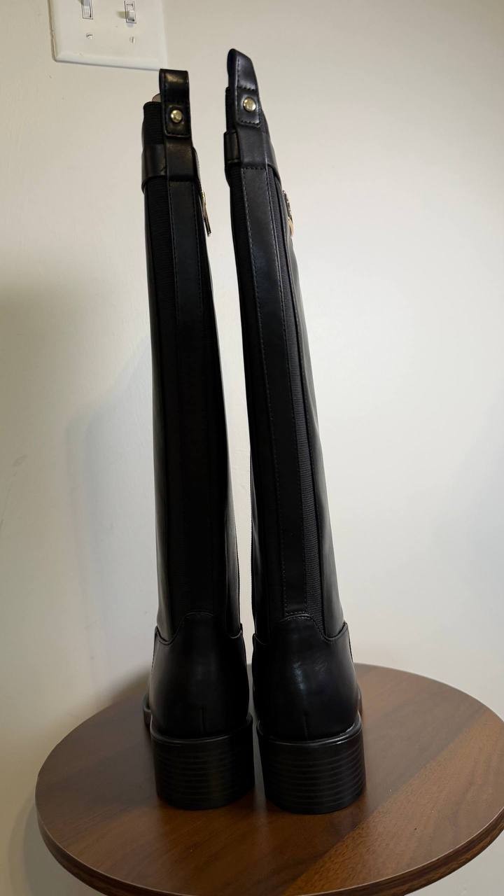 Tommy Hilfiger Iviann Boots 8M Black Tall Riding Almond Toe NIB msrp$159