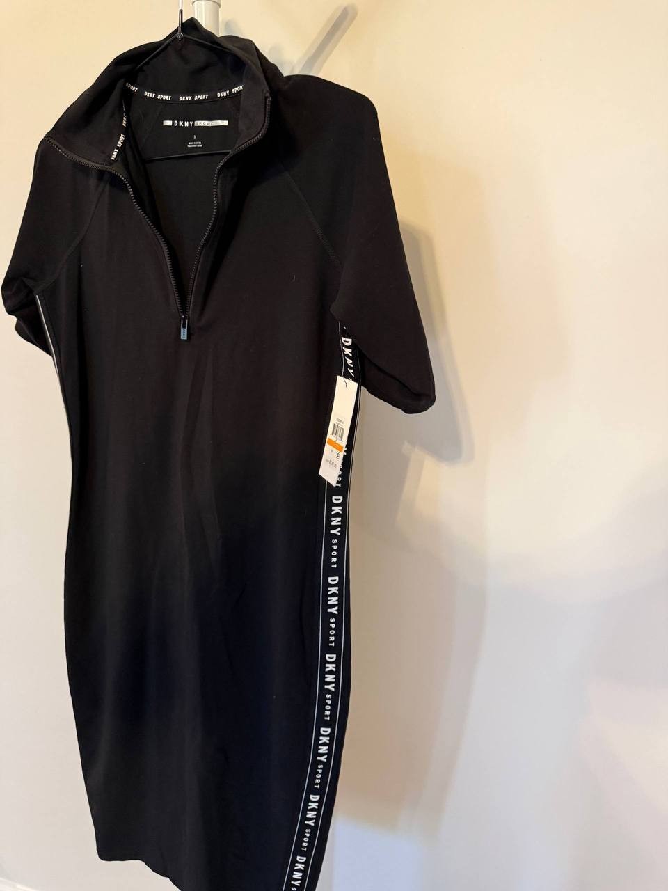 DKNY Black Zip-Front Logo Dress – Size S – NWT – $149