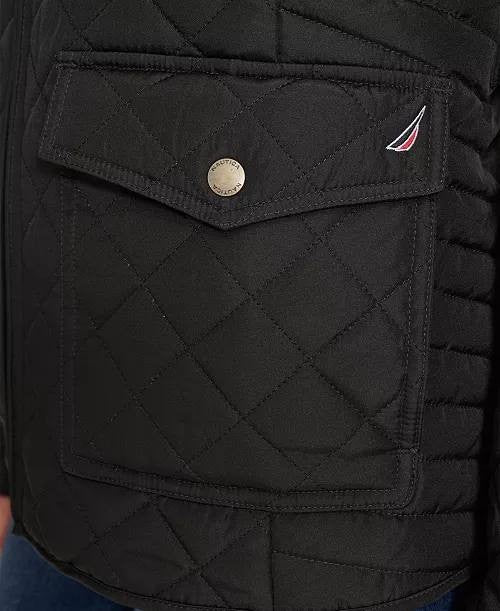 Nautica Quilted Zip-Up Jacket – Black, Size M