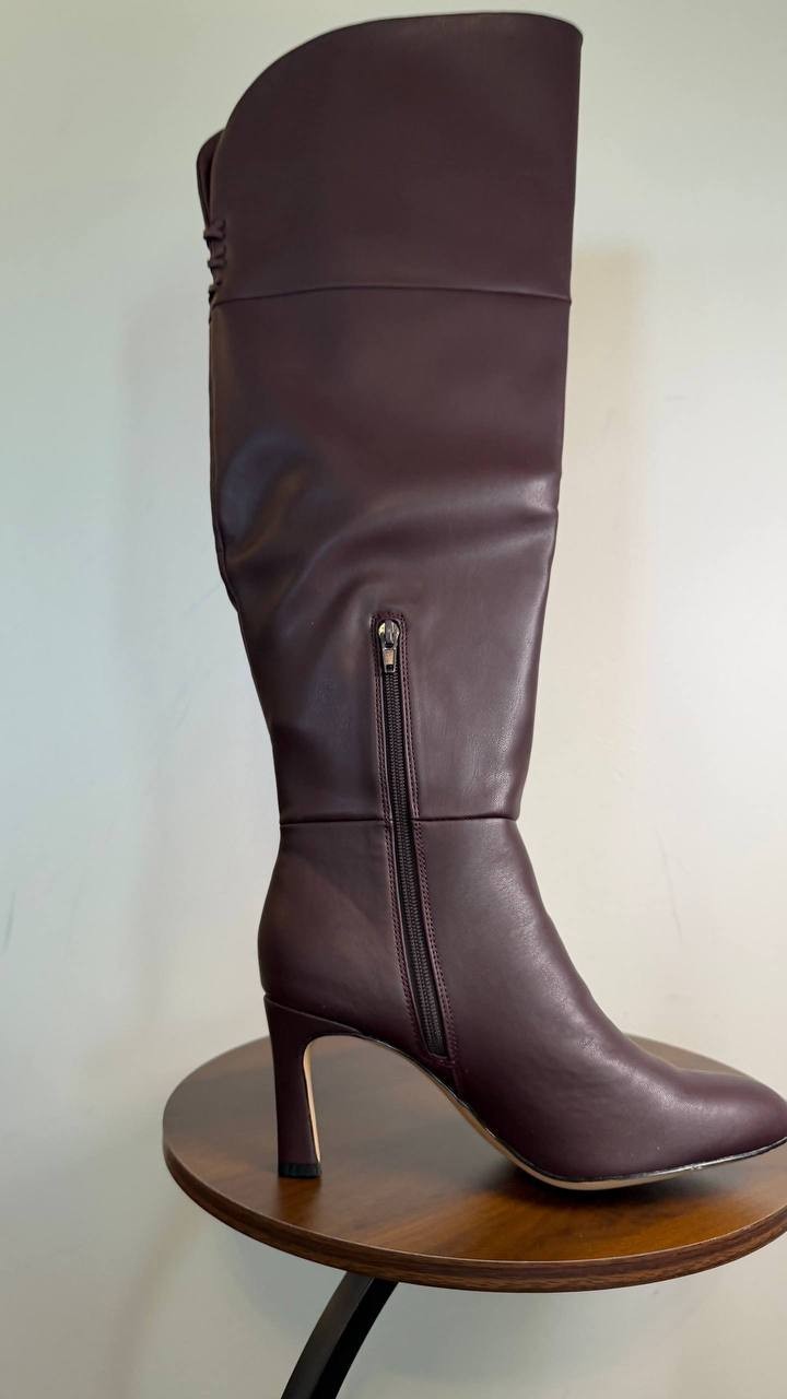 Madden Girl Decode Over‑The‑Knee Dress Boots Burgundy 9 Man‑Made $110 NWB