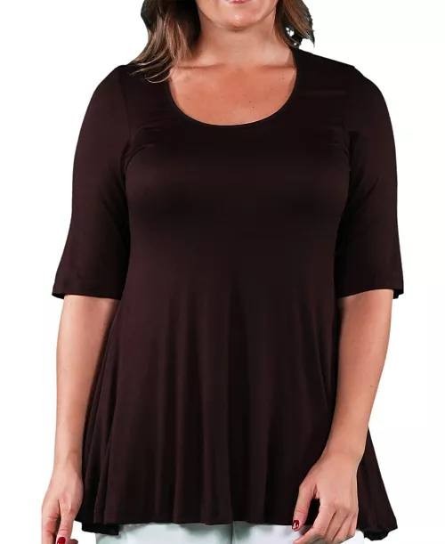 24seven Comfort Apparel Tunic Top Brown XL NWT $61