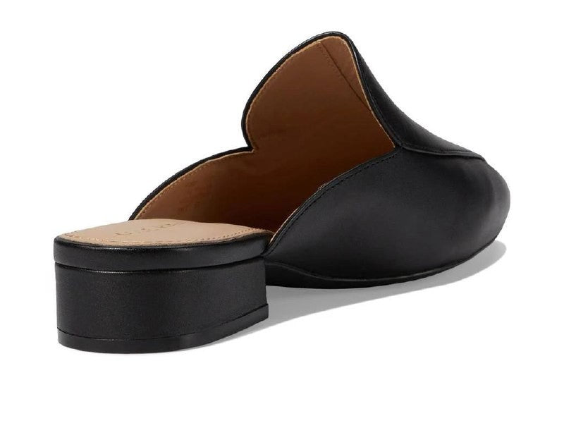 Cole Haan Piper Mules 7.5B Black Leather Slip‑On Almond Square Toe NIB msrp$155