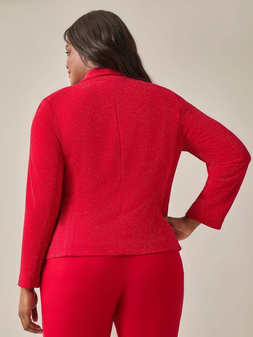 Kasper Lurex Knit Shawl Collar Jacket – Red – NWT – Long Sleeve – Hook & Eye