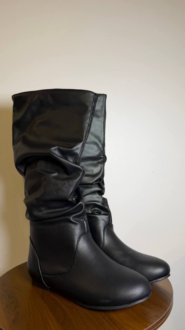 Journee Collection Polyurethane Boots 8M Black New in Box MSRP $129