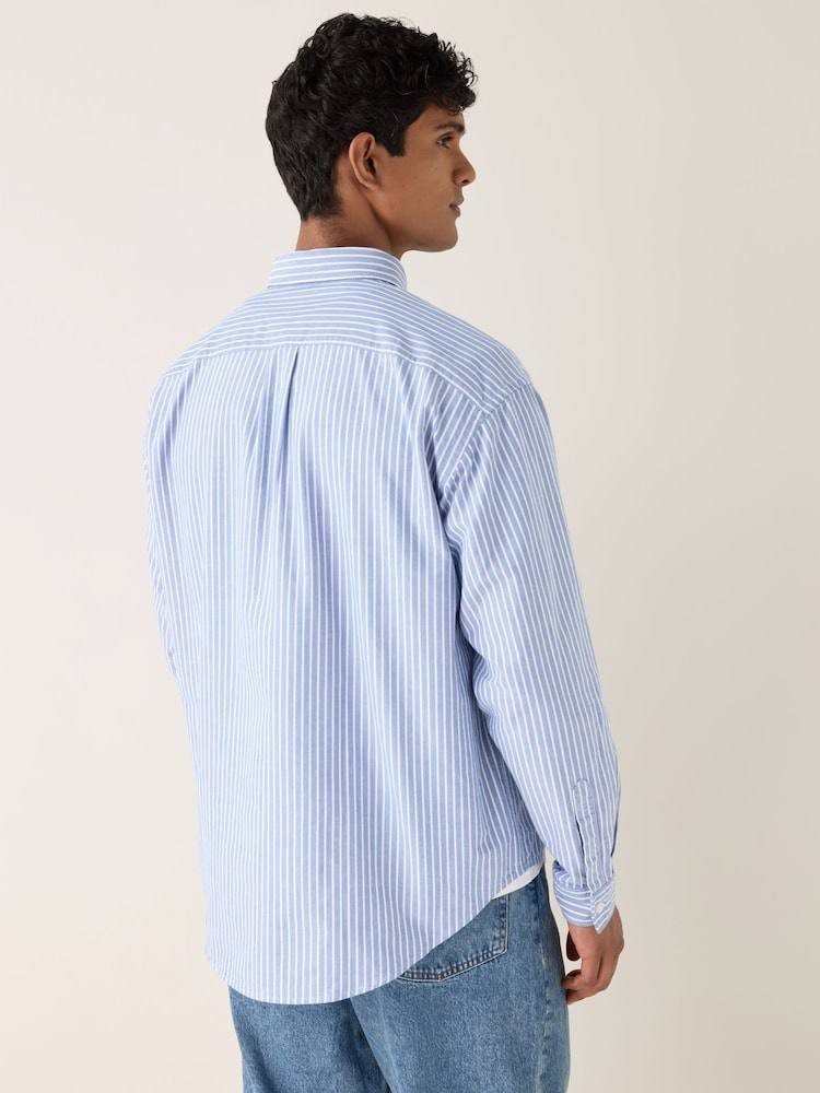 HUGO Men’s Blue Striped Shirt 100% Cotton Modern Fit M $171 NWT