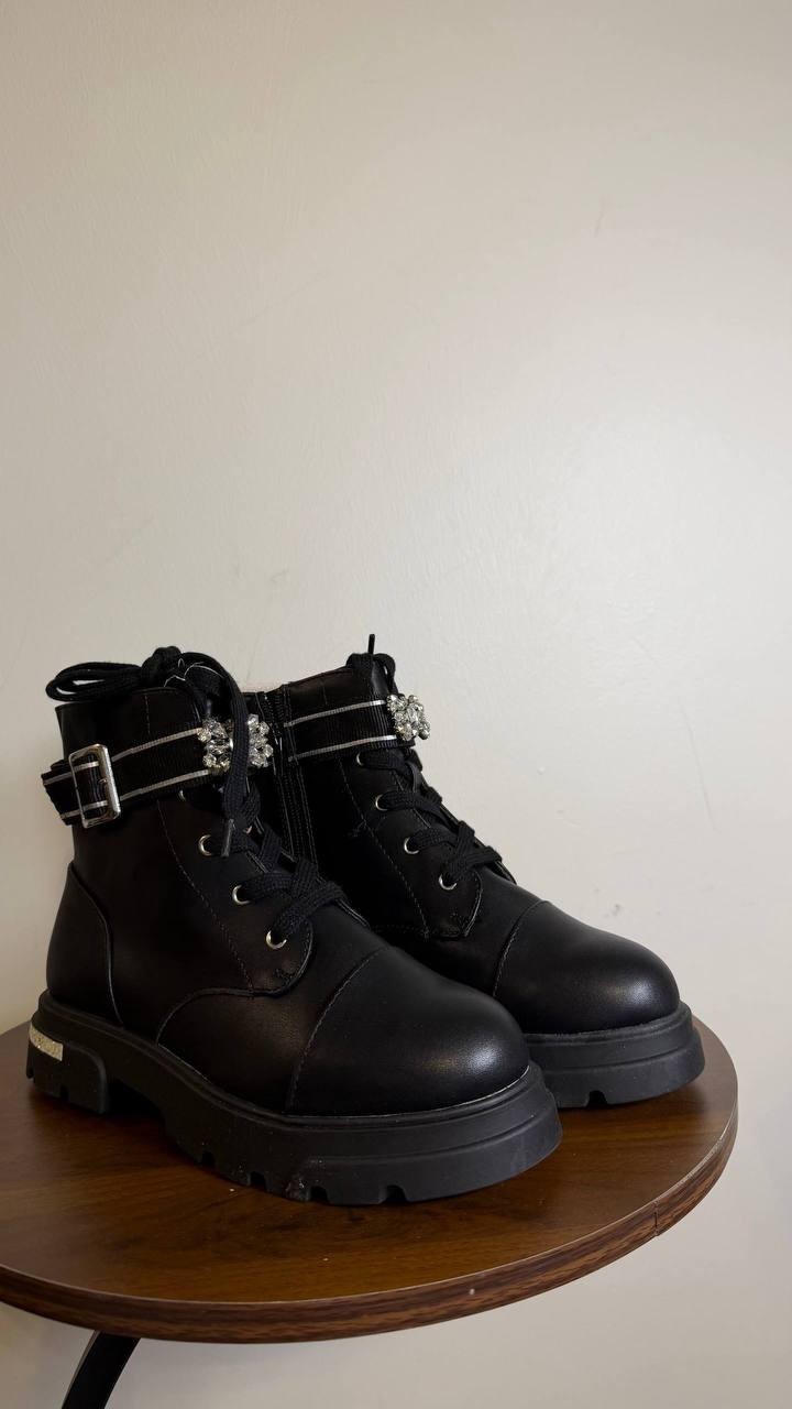 Jessica Simpson Black Polyurethane Moto Boots 3 New in Box MSRP $52