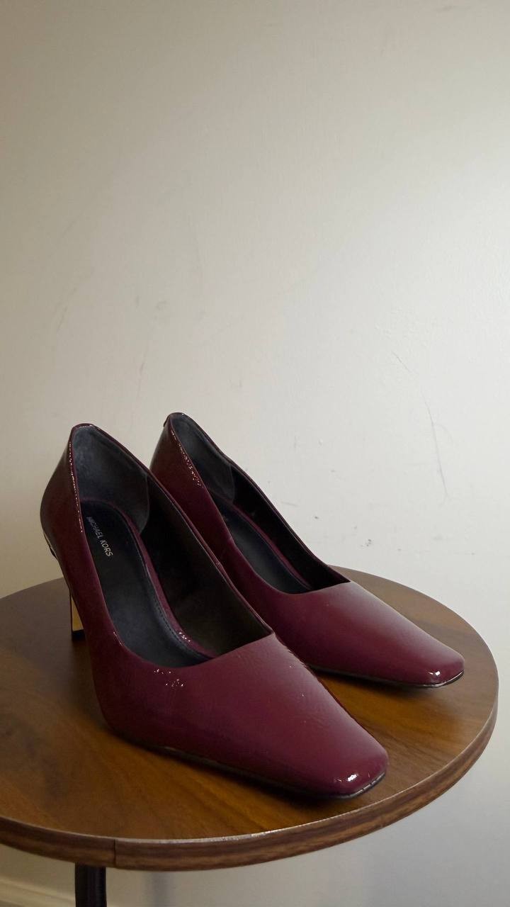 Michael Kors Oxblood Patent Leather Pumps 7.5M Pre‑Owned w/ Box MSRP $125