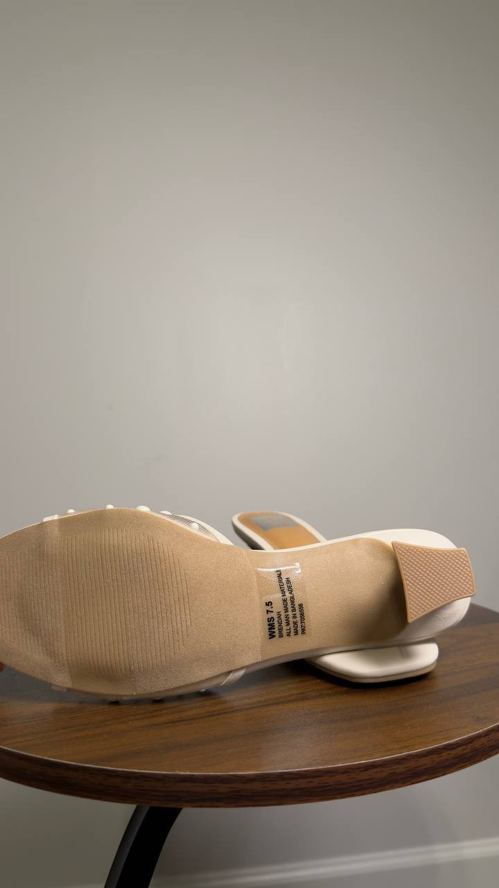 DV  Dolce  Vita  Slide  Dress  Sandals  Ivory  Pearl  7.5  New  $65