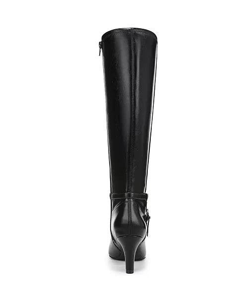 LifeStride Galant Wide Calf Zip Tall Dress Boots Black 8.5W Synthetic $129.99 NW
