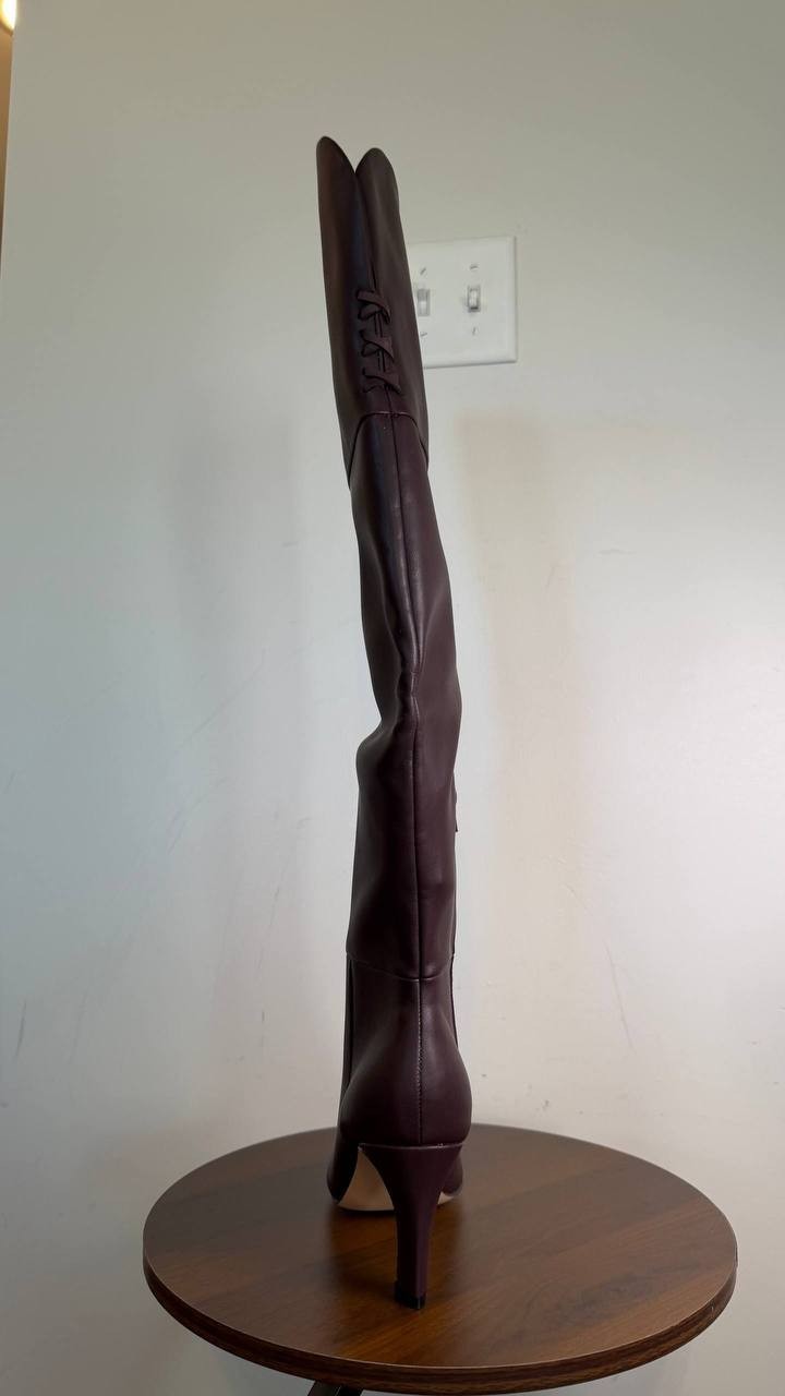 Madden Girl Decode Over‑The‑Knee Dress Boots Burgundy 9 Man‑Made $110 NWB