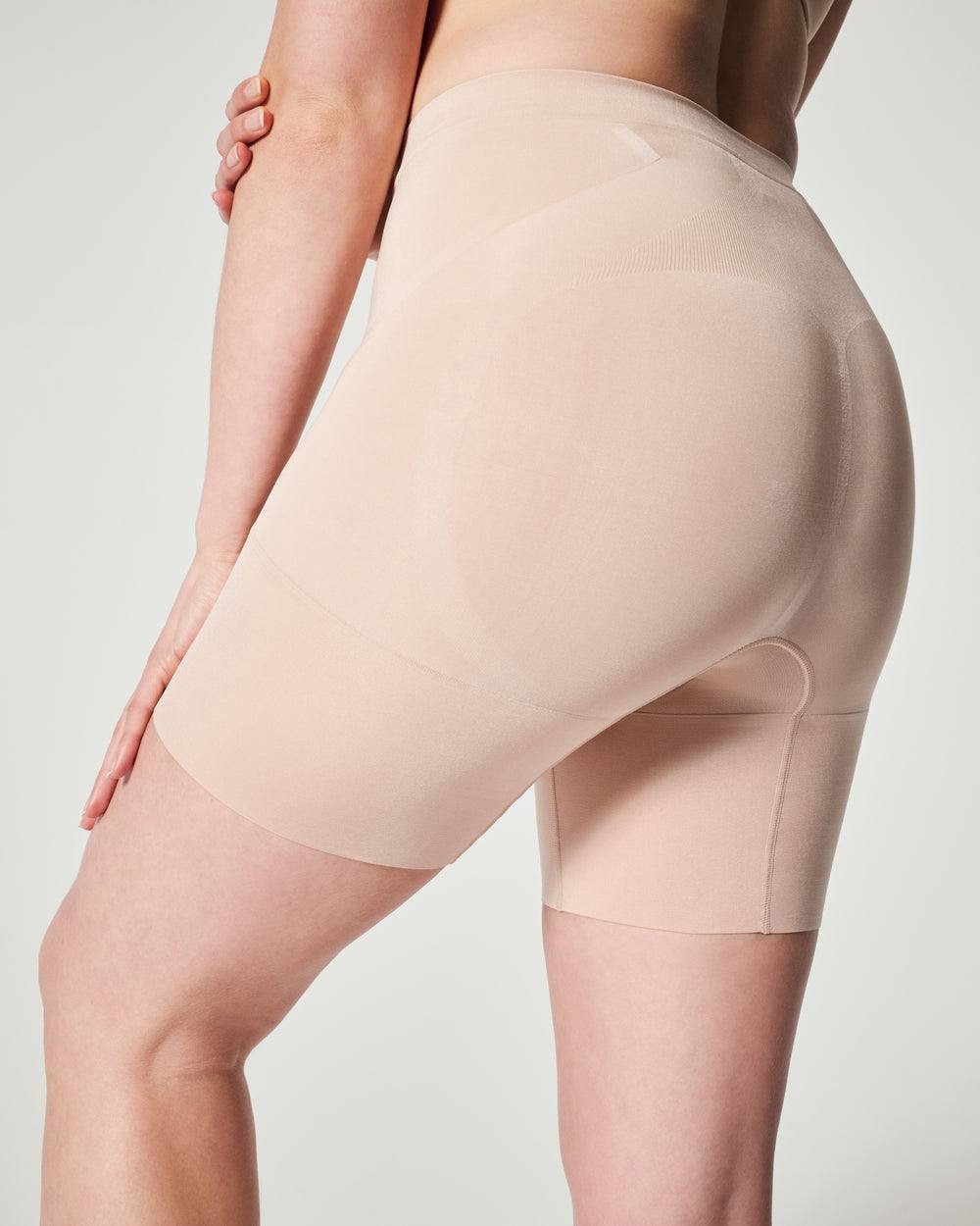 Spanx Mid-Thigh Shapewear Short, Nude XL - Firm Control, Seamless Smoothing