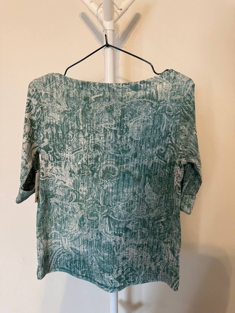 Gloria Vanderbilt Alanis Summer Swirl Paisley Top – BLUE – Size XS–NWT – MSRP$30