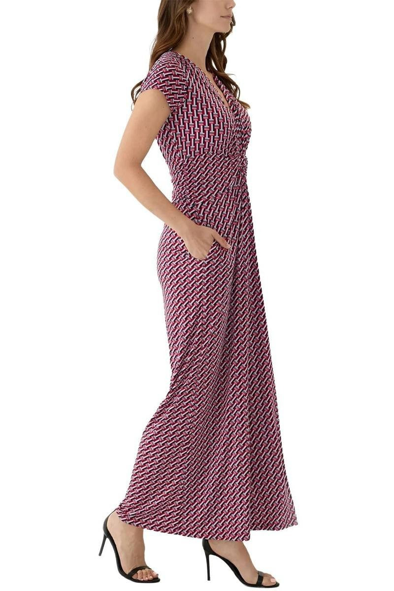 Vince Camuto Women’s Cap Sleeve Printed Maxi Dress Red Blue M $128 NWT