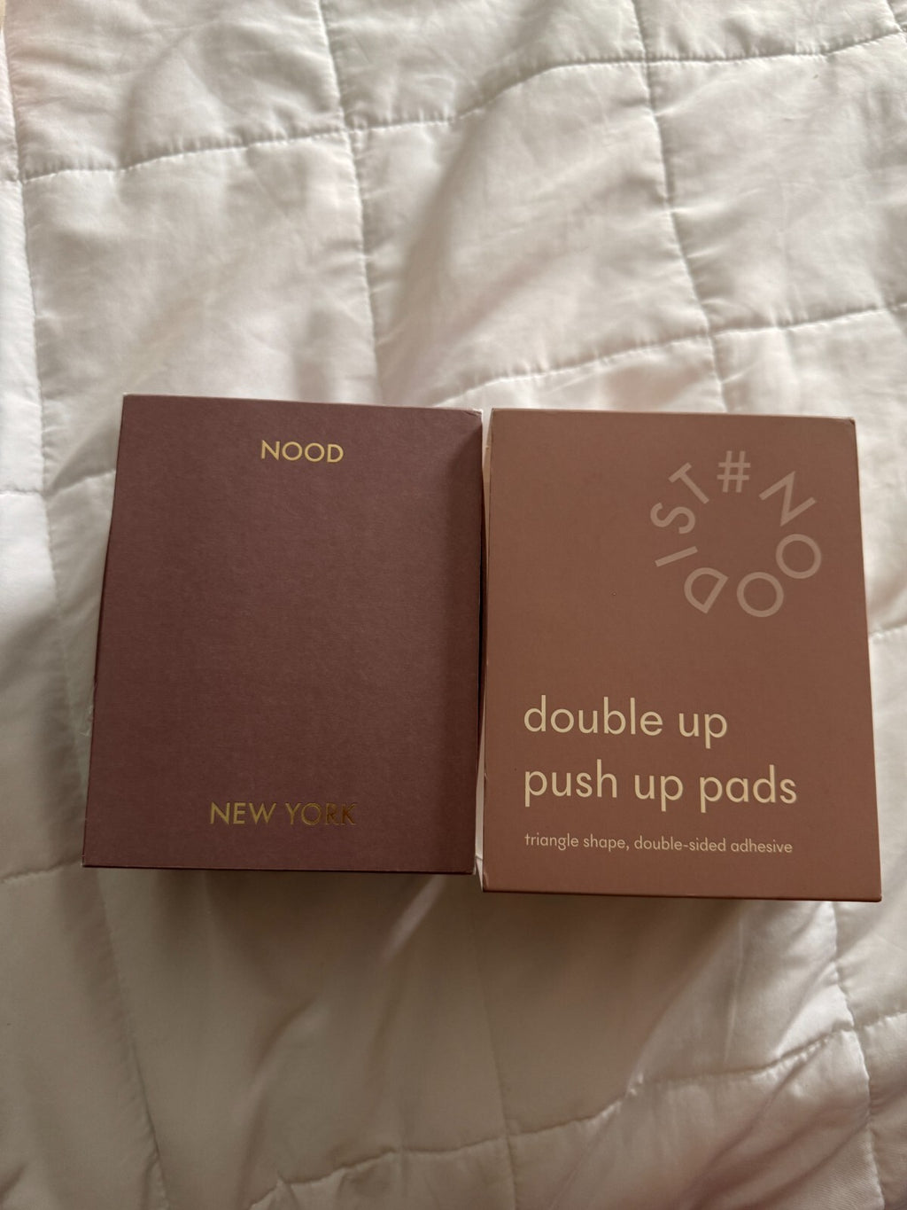 Push-Up Bra Pads D/DD - Noodist Double Up Inserts, Seamless Strapless Beige