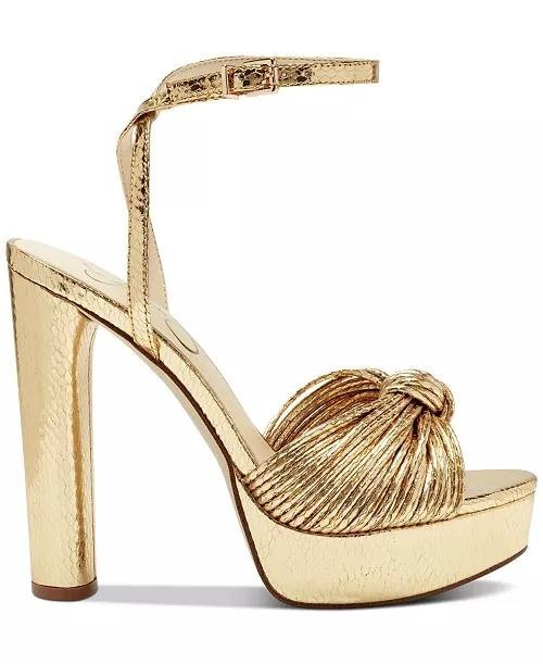 Jessica Simpson Platform Dress Sandals Gold Snake 6 M New $99.00