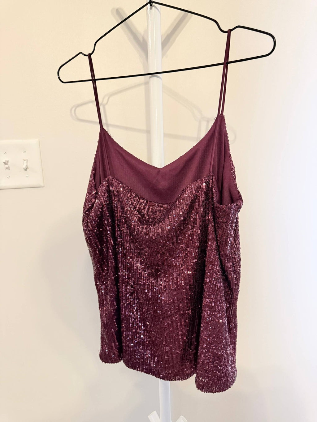 Anne Klein Sequin Camisole Garnet Wine Color NWT Size M XL – Holiday Glam