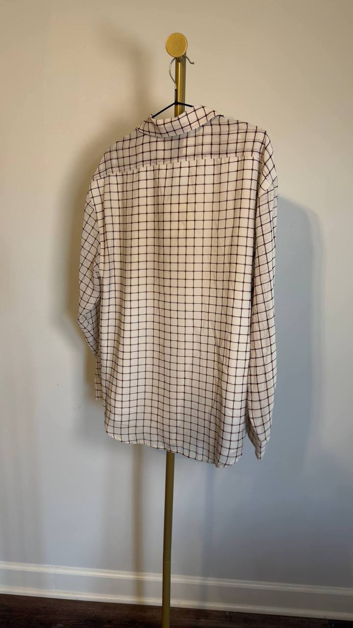 Calvin Klein Blusa con Bolsillo y Manga Enrollable Multi M NWT $79