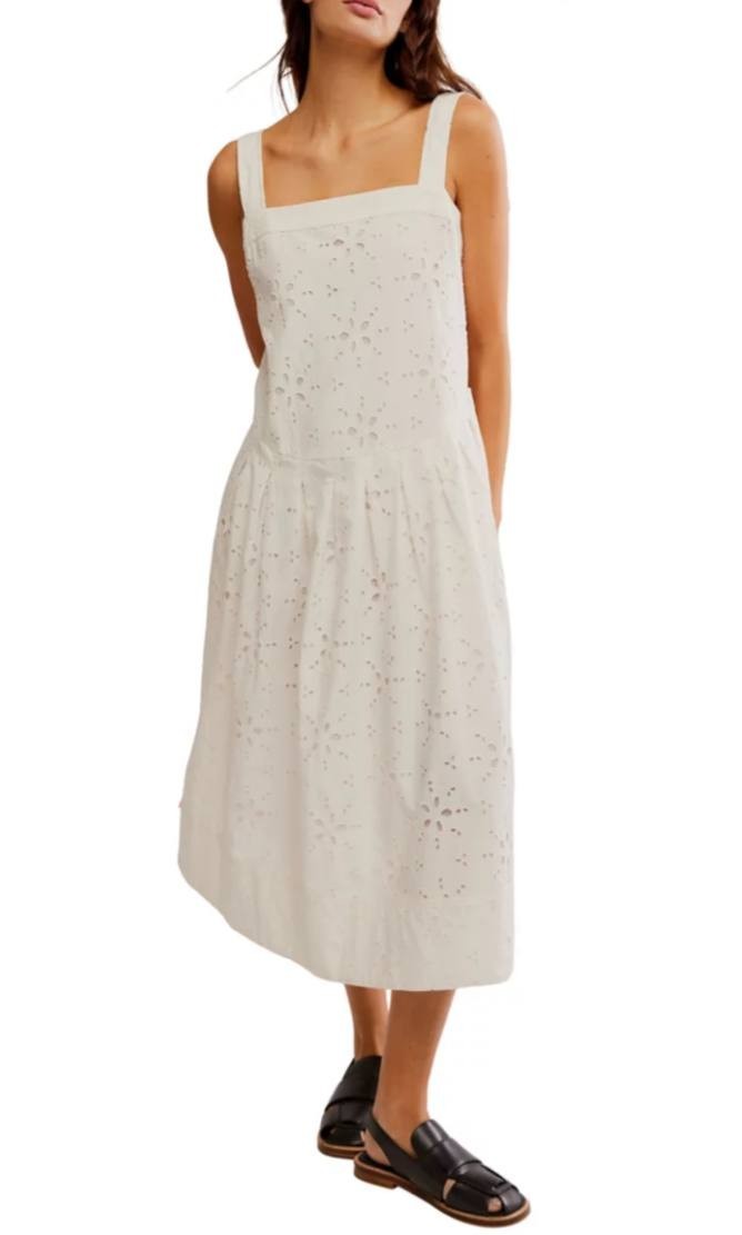 Free People “Primavera” Eyelet Midi Dress – Size S/P – NWOT – White – $168