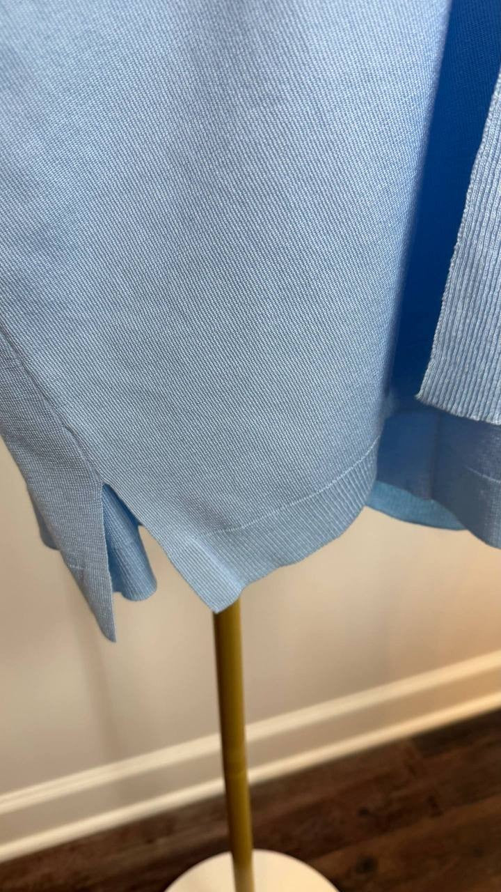 Jones New York Women’s Blue Open-Front Ribbed-Edge Cardigan Size L NWOT $89.50