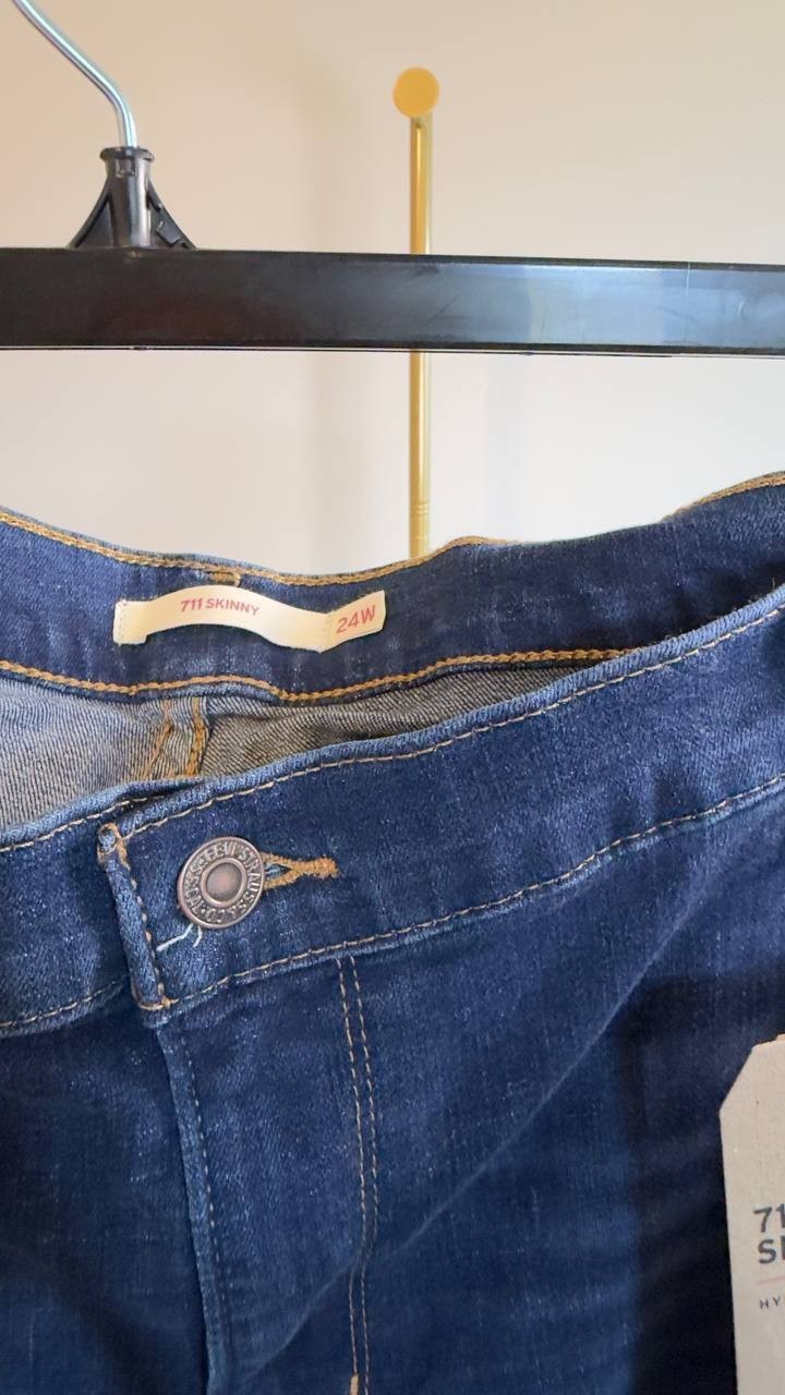 Levi’s 721 High Rise Skinny Jeans Plus Size 24W Indigo NWT $69.50