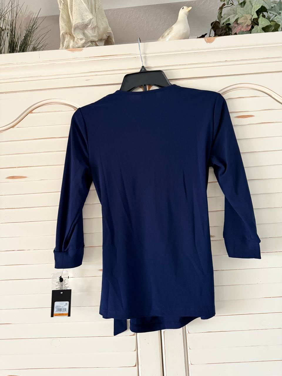 Jones New York Petite Top – Size PS – NWT – Black V-Neck Wrap Style 3/4 Sleeve