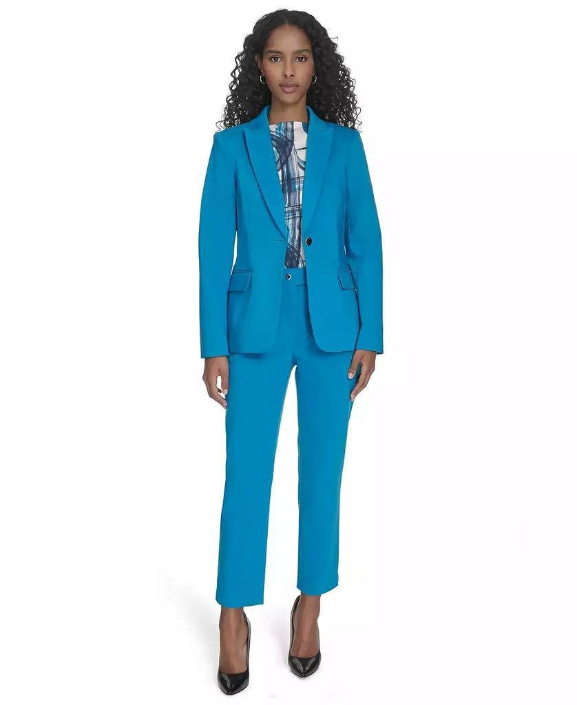 Calvin Klein Cotton Blend One Button Jacket Corsica Peak Lapel Lined Size 4 NWOT