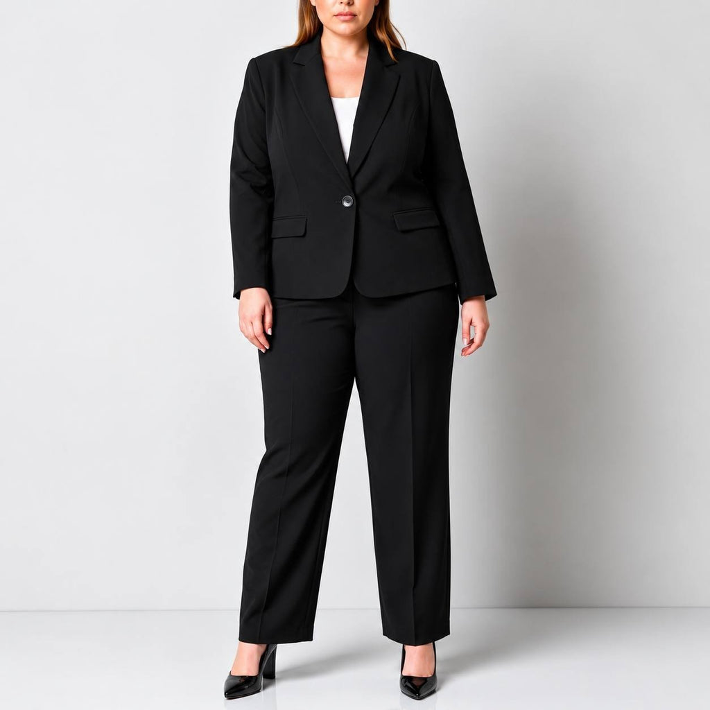 Le Suit Women’s Plus Single‑Button Blazer Black 18W NWT