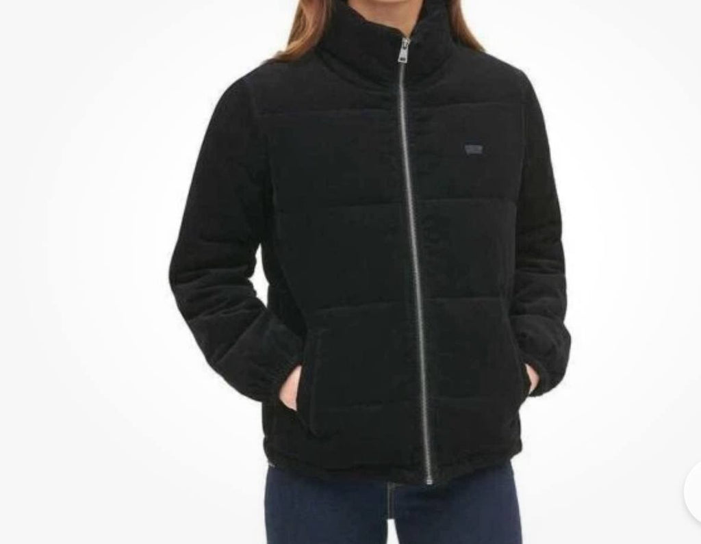 Levi's Zoe Quilted Puffer Jacket Black Corduroy Women XL Lightweight NWT