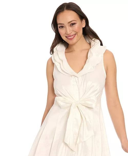 Ivy + Blu Triple‑Collar Tie‑Front Sleeveless Dress – Size 12 – NWOT