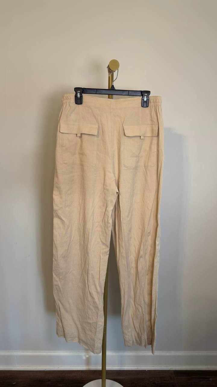 Vince Cotton Drawstring Elastic Waist Pants Tan M NWT $348