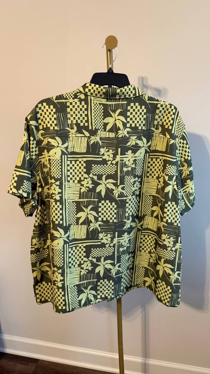 Mode of One Men’s Vacation Palm Camp Collar Shirt Green XXL $49.50 NWT