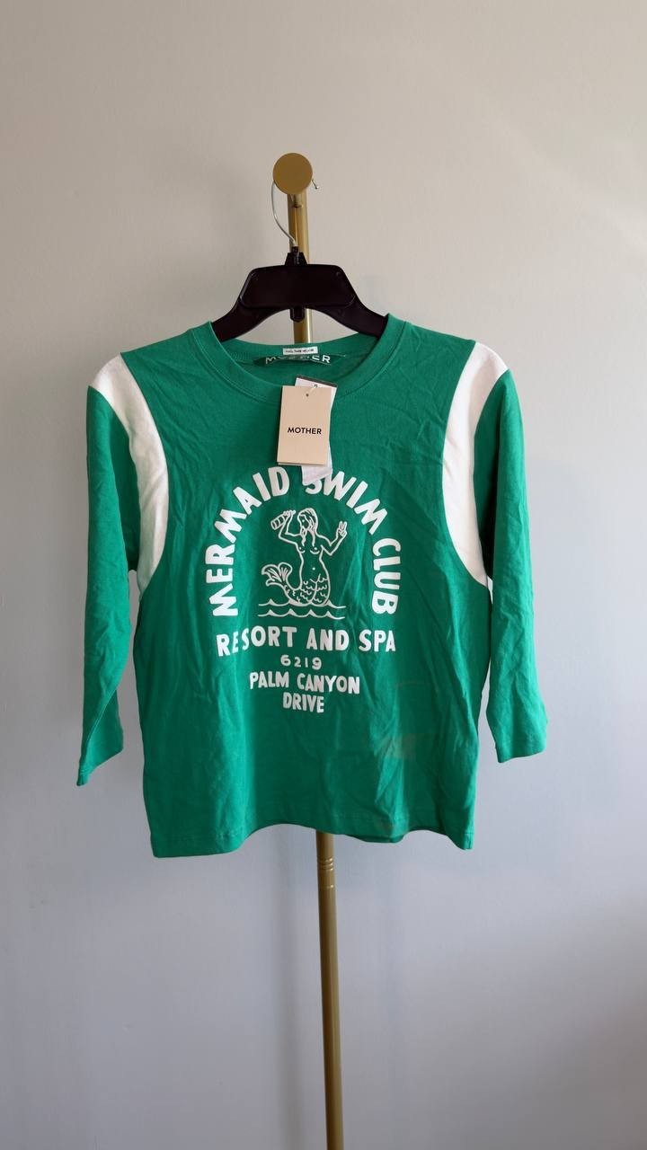 MOTHER Better Half Mermaid Swim Club Tee Green S NWT $148