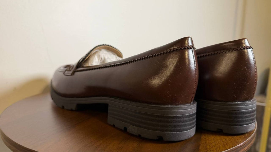 LifeStride London Loafers 10W Walnut Brown Lug Sole Penny Slip‑On NIB msrp$89.99
