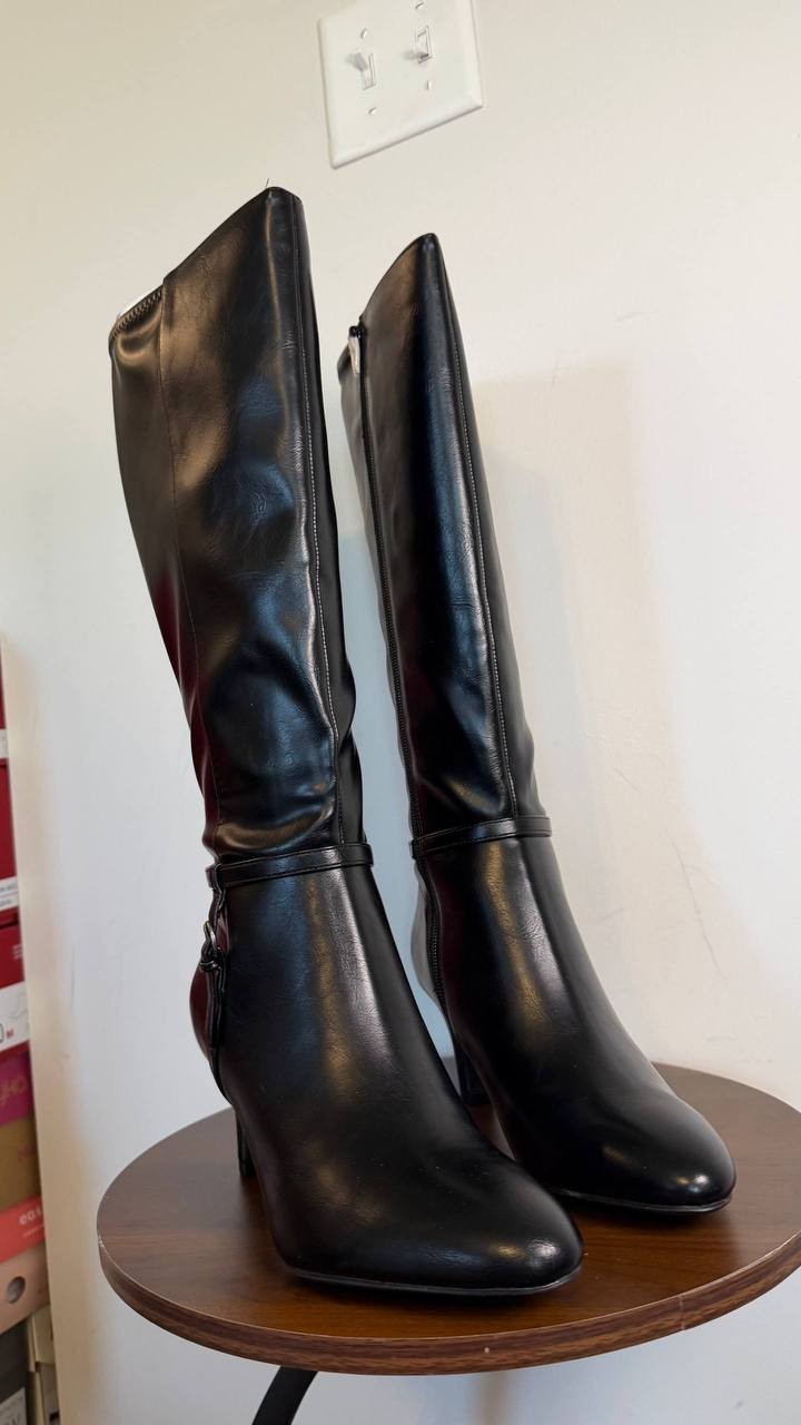 LifeStride Galant Wide Calf Zip Tall Dress Boots Black 8.5W Synthetic $129.99 NW