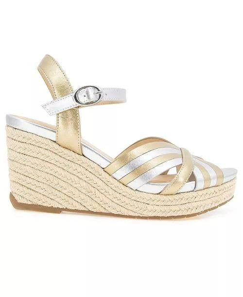 Kenneth Cole Reaction Metallic Wedge Sandals 8.5M New in Box  MSRP 89$