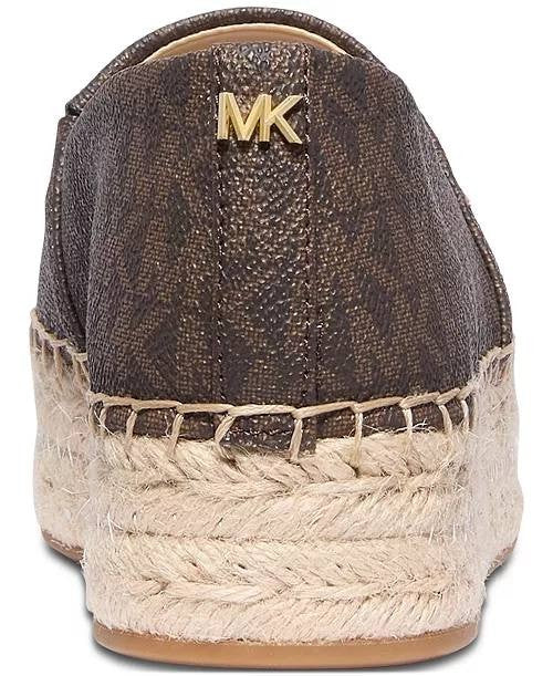 Michael Michael Kors Espadrille Flats Brown Logo 9.5 M New $99.50