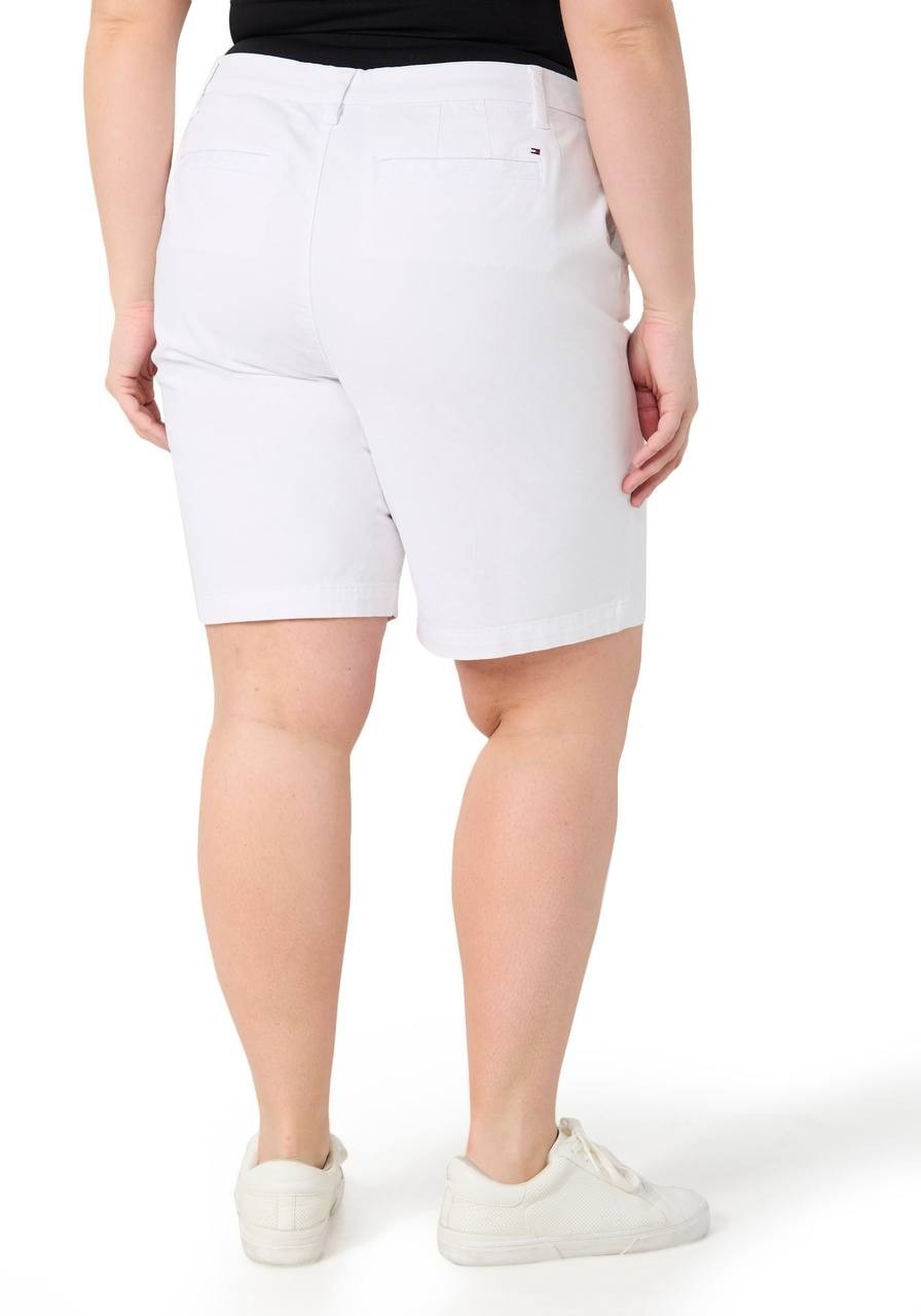 Tommy Hilfiger Plus Solid Bermuda Shorts White 24W NWT $55