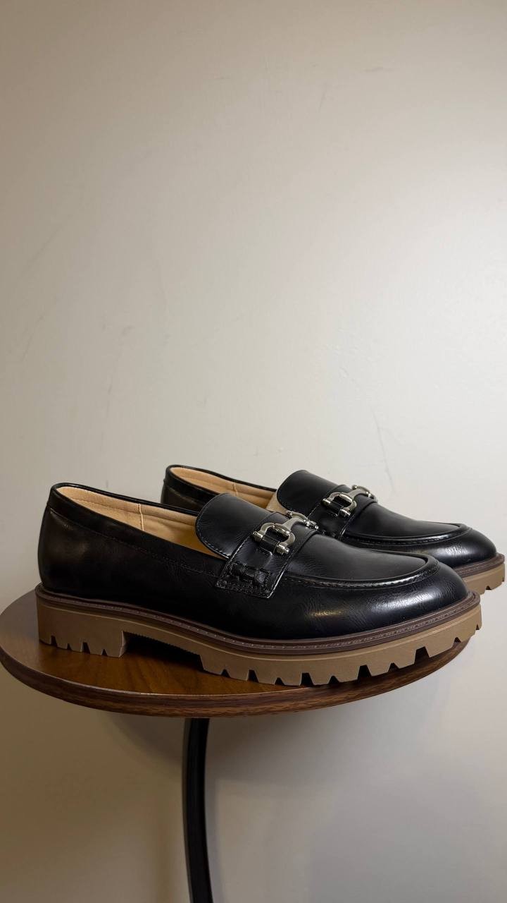 Journee Black Polyurethane Loafers 9.5M New w/o Box MSRP $93