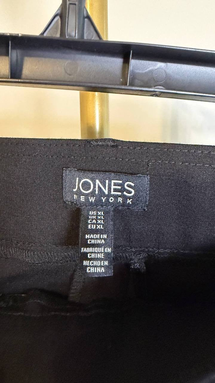 Jones New York Women’s Pull‑On Straight‑Leg Pants Black XL $79.50 NWT