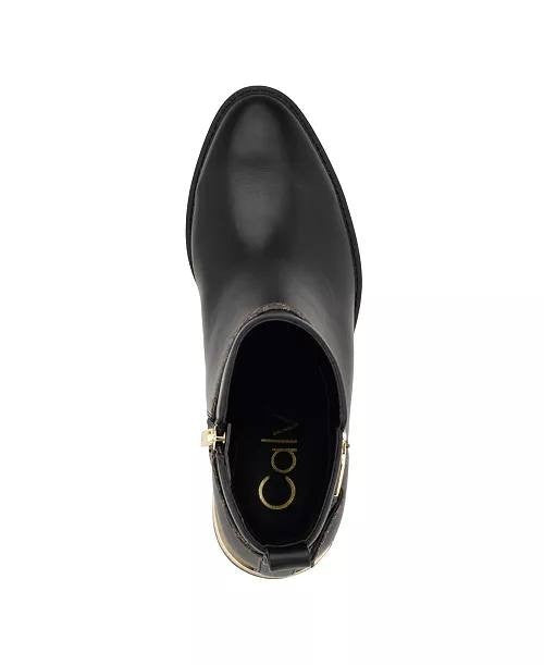 Calvin Klein Block Heel Booties 7M Black MSRP $139 New (No Box)