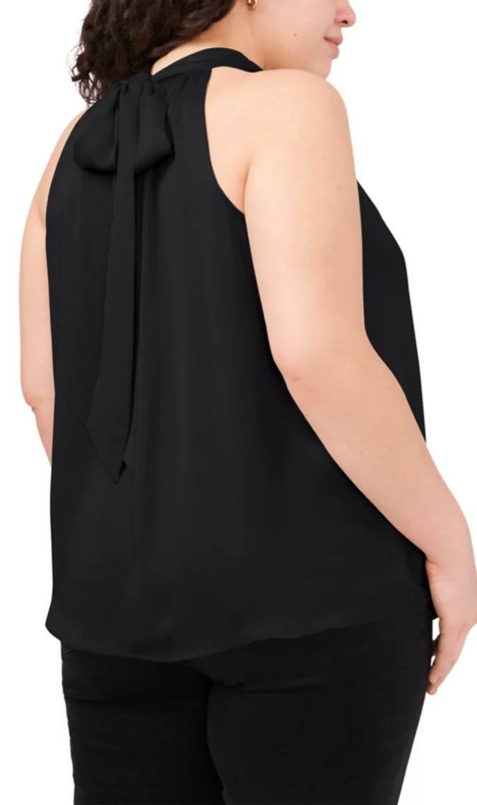 1.STATE Sleeveless Halter Top-Black-Size L-NWT