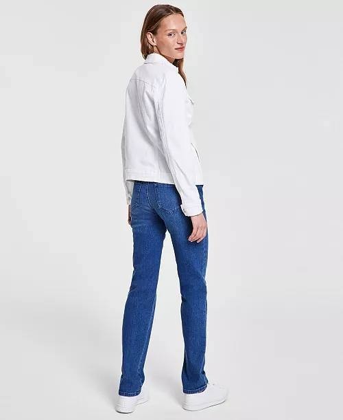 Gloria Vanderbilt Amanda Classic Denim Jacket Vintage White L NWT $69