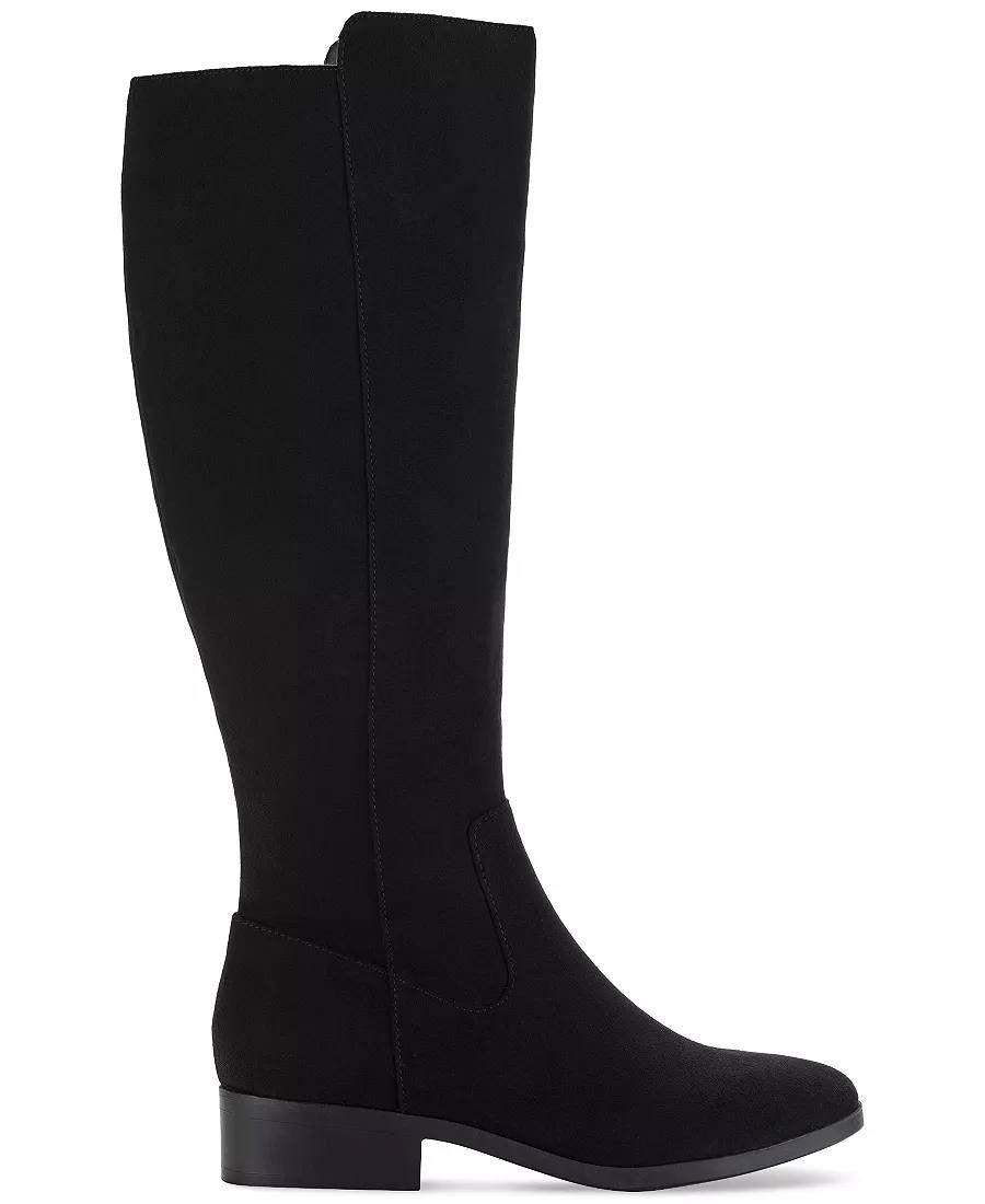 Style & Co Charmanee Tall Boots 8.5 Black Microfiber Fabric Zip NIB msrp$79.90