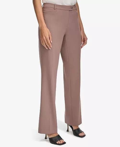 Calvin Klein Modern Fit Tab‑Front Trousers Cocoa 2 NWOT $89