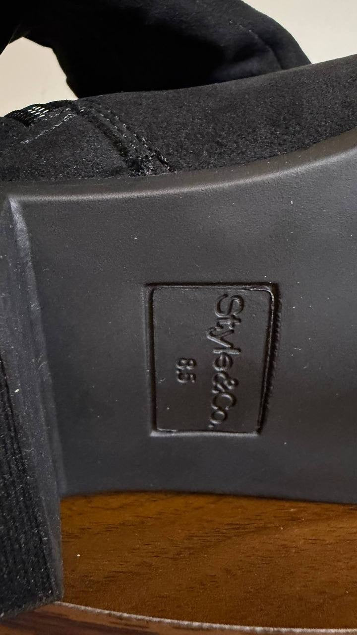 Style & Co Charmanee Tall Boots 8.5 Black Microfiber Fabric Zip NIB msrp$79.90