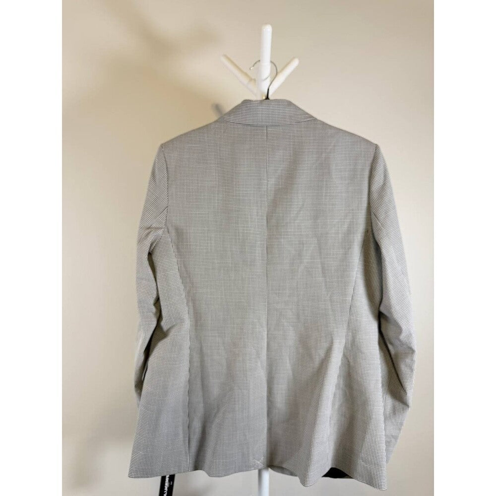 Karl Lagerfeld Paris Checkered One‑Button Blazer – Black/White – Size 8 – NWT