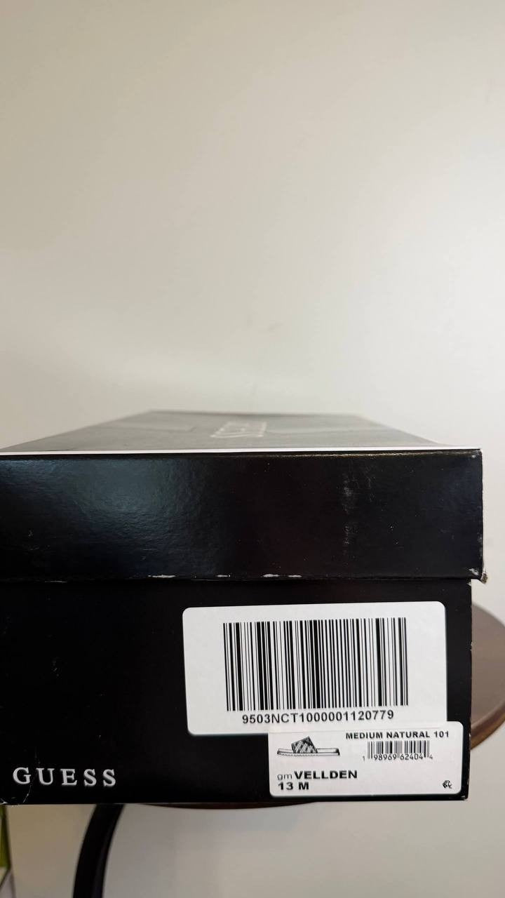 Guess Natural Logo Multi Textile Slides 13M New in Box $65
