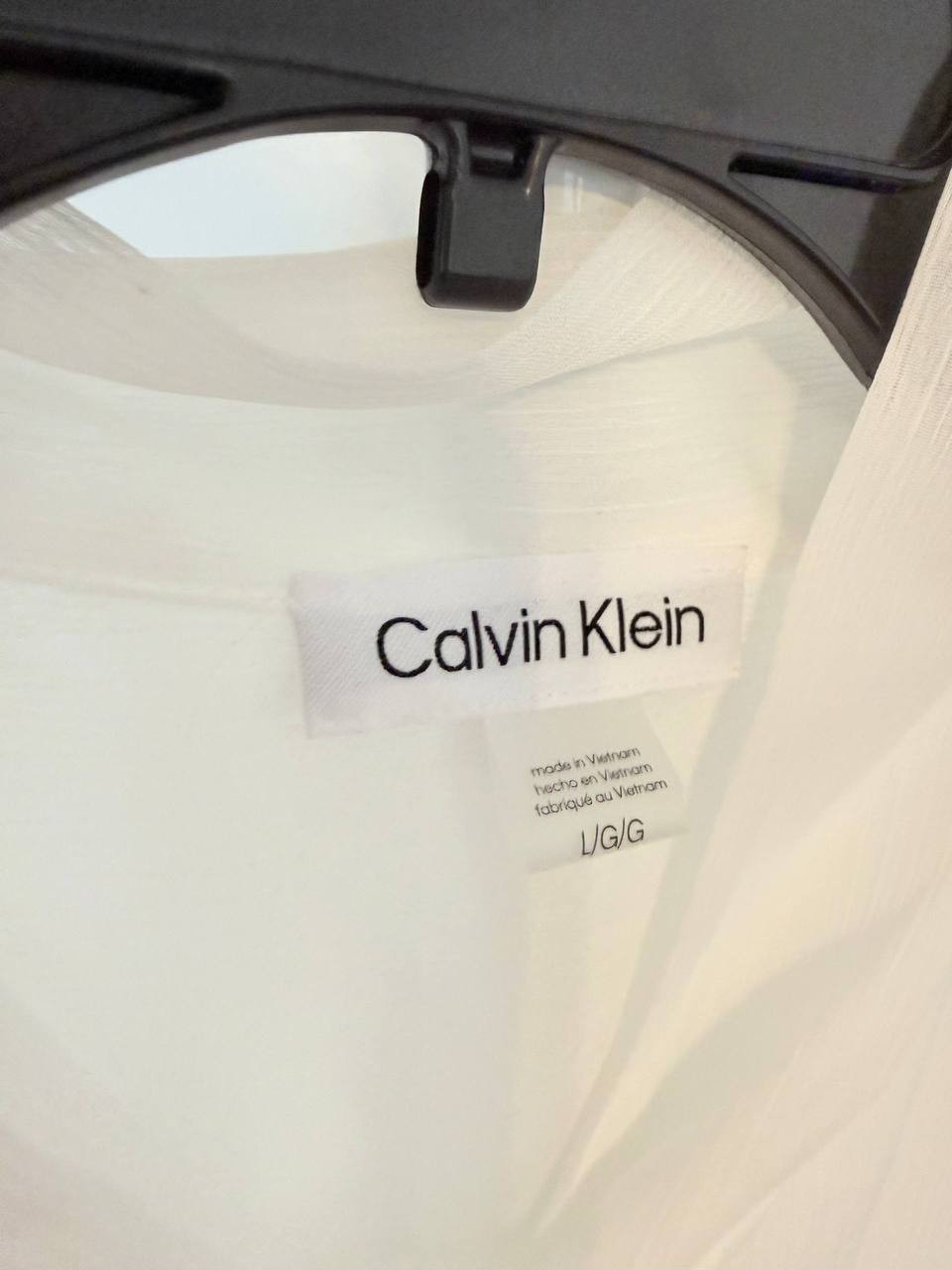 Calvin Klein Long‑Sleeve Tie‑Neck Chiffon Blouse – Size L– NWOT – $89