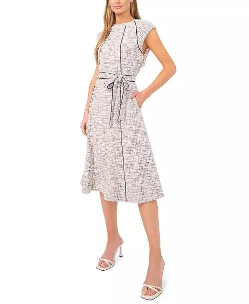 MSK Women’s Short‑Sleeve Crewneck Knit Dress Bright White XL NWT $109